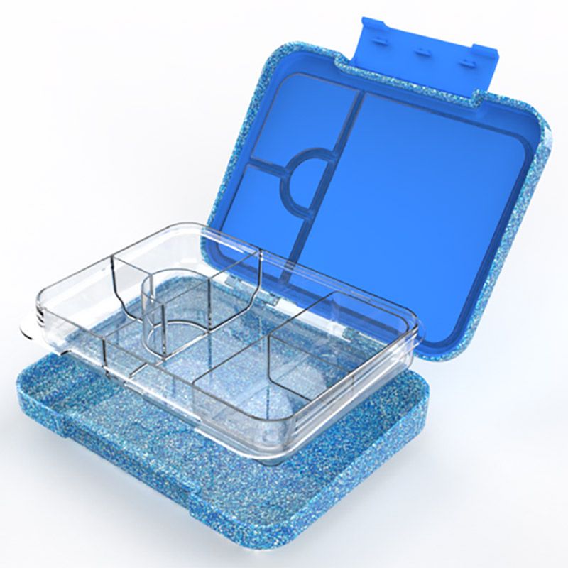 Little Angel - Kid's 6 Compartments Bento Lunch Box Sparkly - Blue