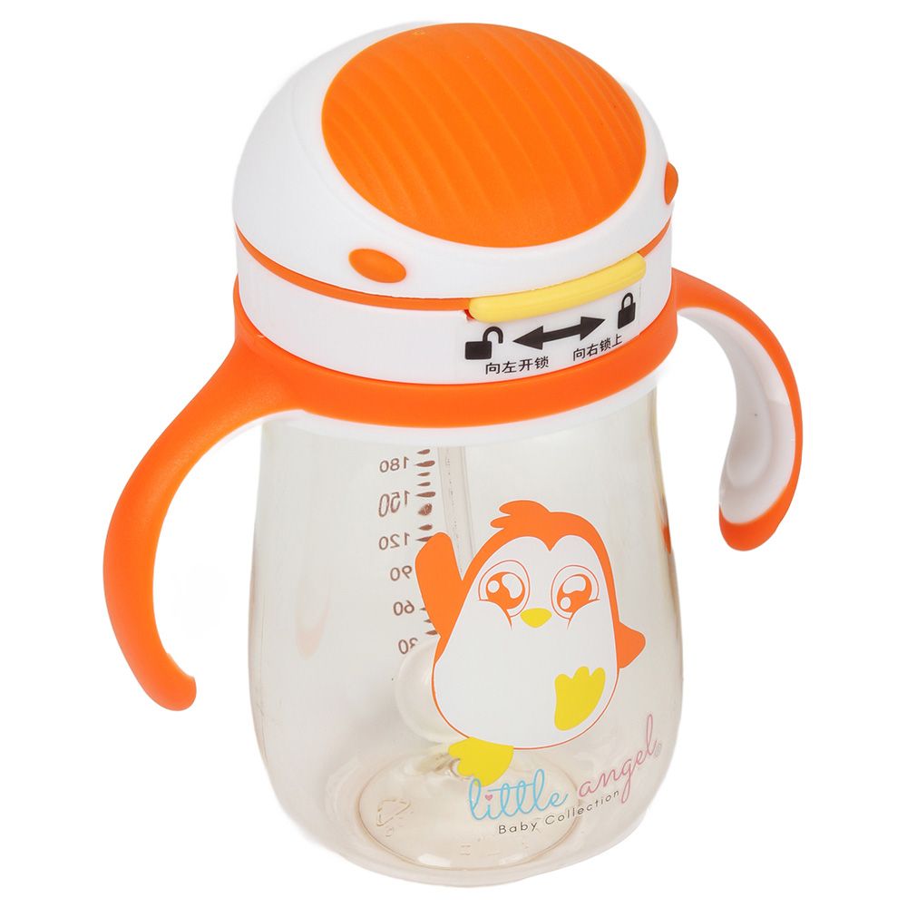 Little Angel - Kids Sipper Water Cup Bottle With Handles - Orange