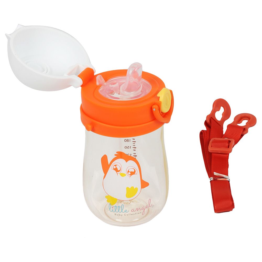 Little Angel - Kids Sipper Water Cup Bottle With Handles - Orange