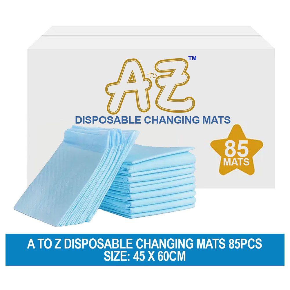 A To Z - Disposable Changing Mat - L - 45 X 60 cm - 85pcs - Blue