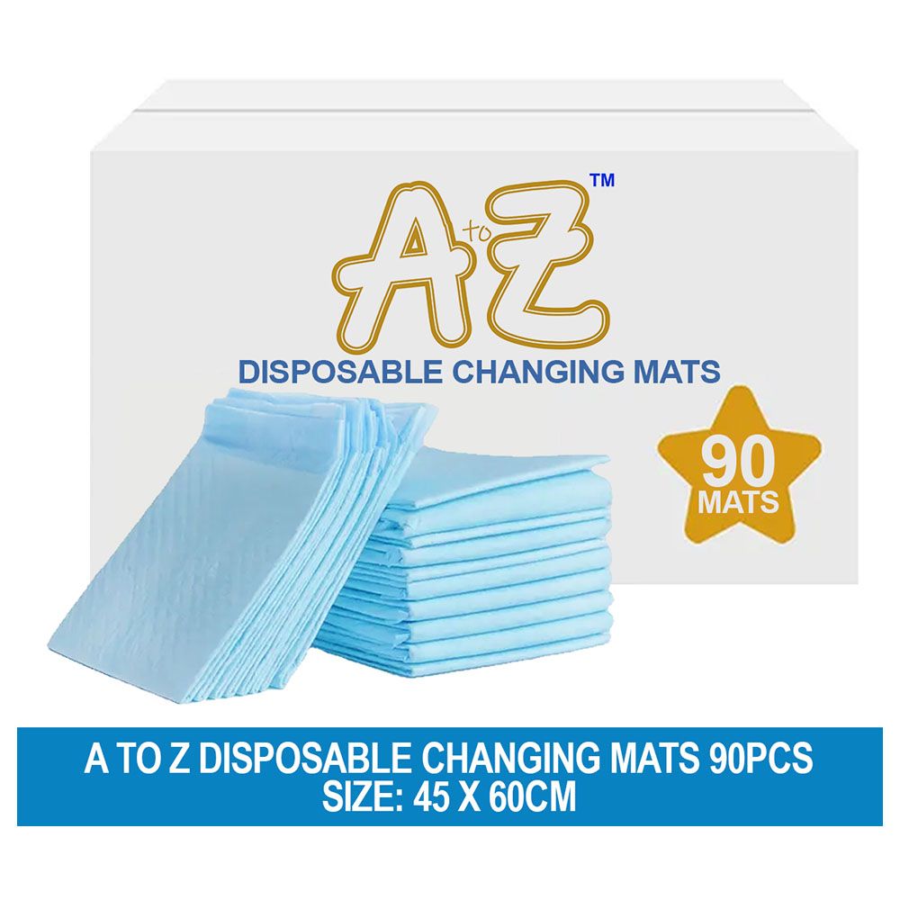 A To Z - Disposable Changing Mat - L - 45 X 60 cm - 90pcs - Blue