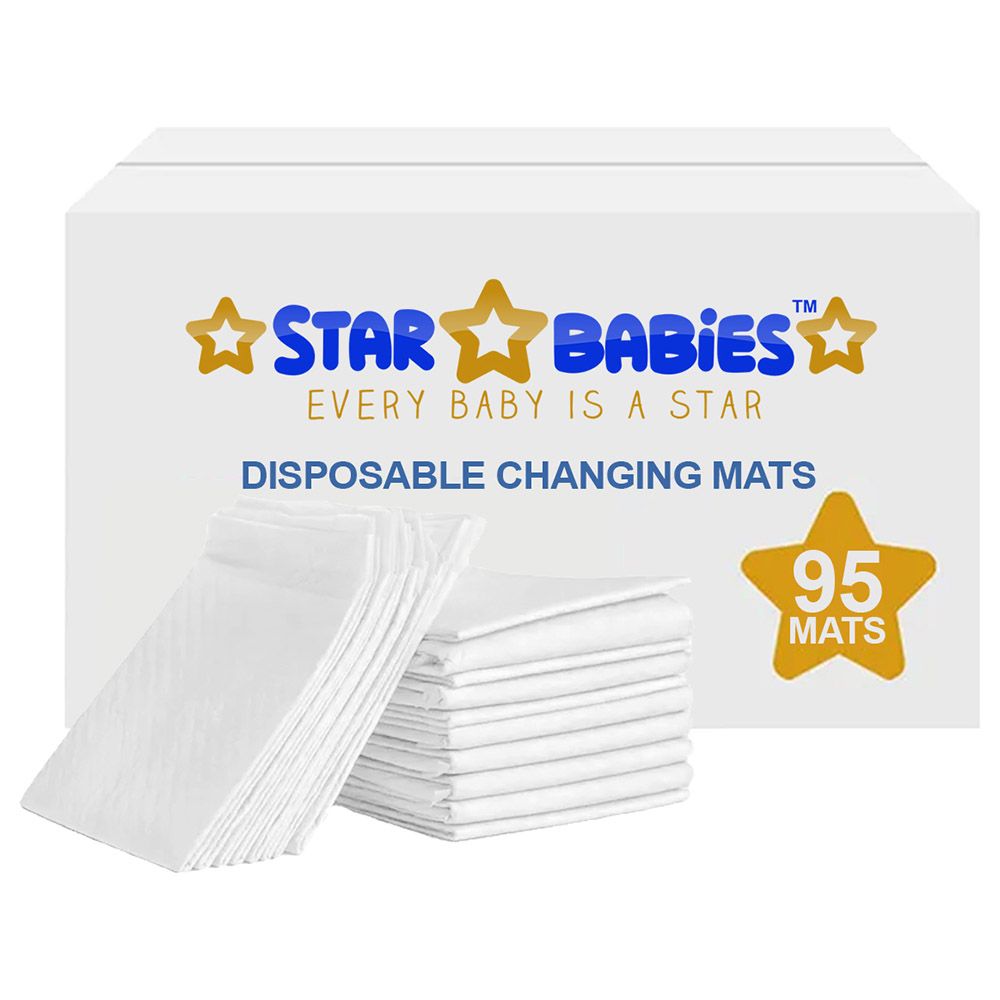 Star Babies - Disposable Changing Mat - L - 45 X 60 cm - 95pcs - White