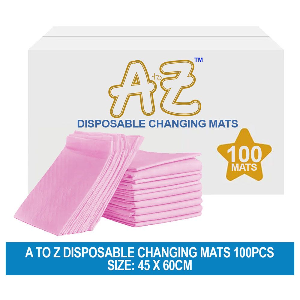 A To Z - Disposable Changing Mat - L - 45 X 60 cm - 100pcs - Pink