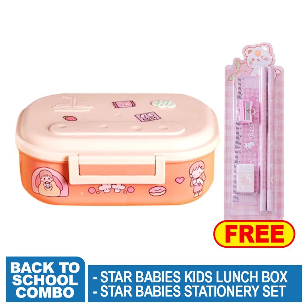 Star Babies - Printed Kids Lunch Box w/ Stationery Set - Pink