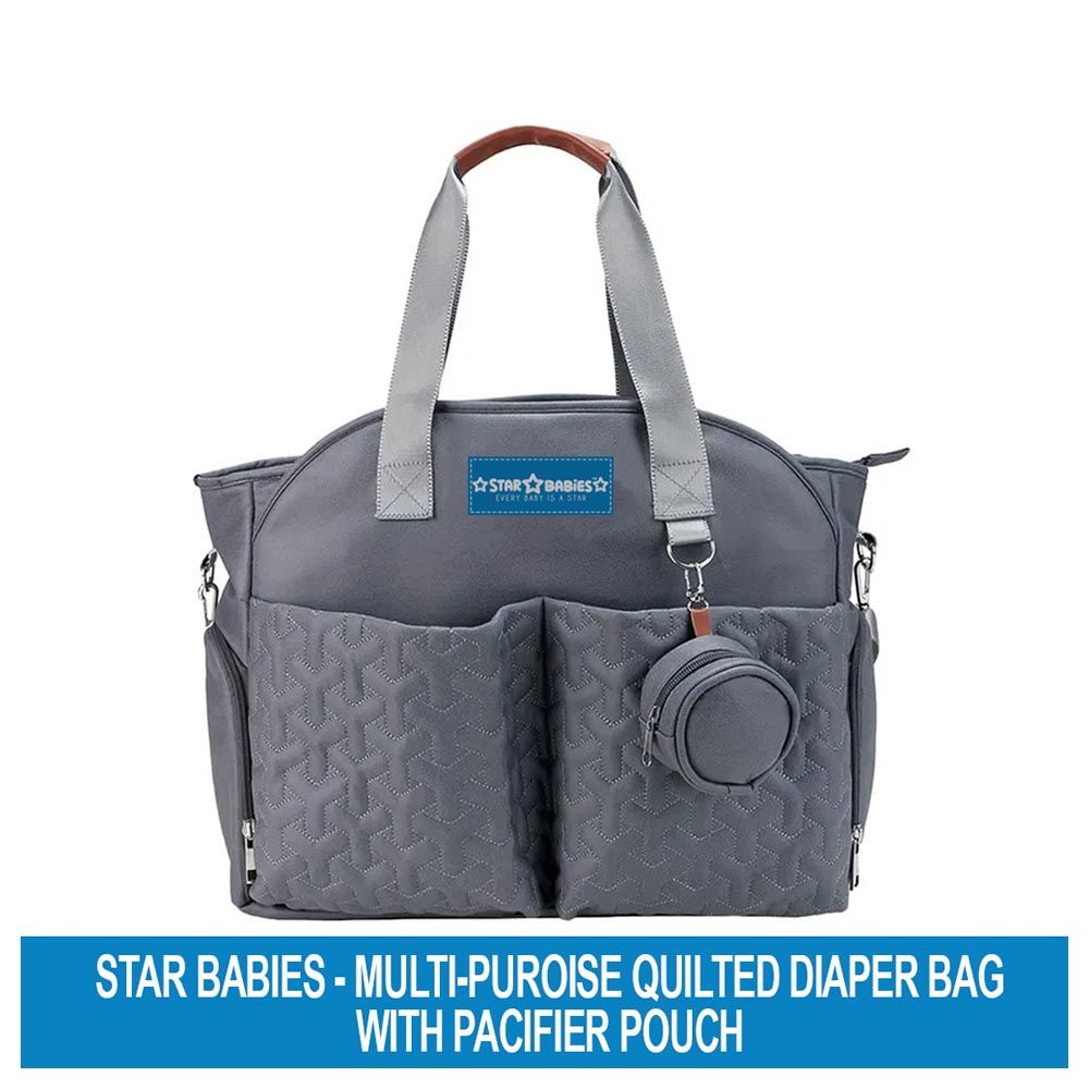 Star Babies - Diaper Portable Bag w/ Pacifier Bag - Grey