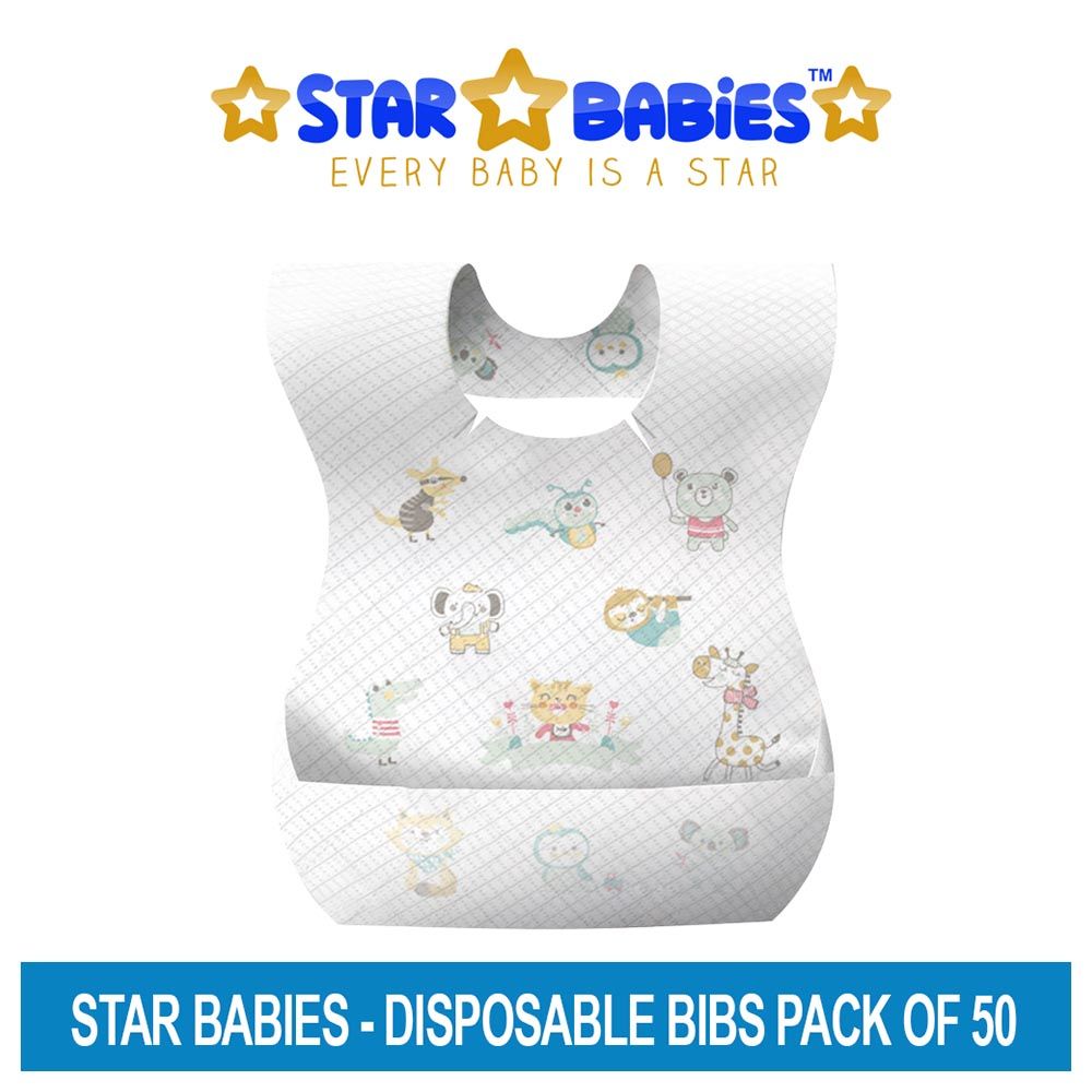 Star Babies - Disposable Bibs - 50pcs - Printed