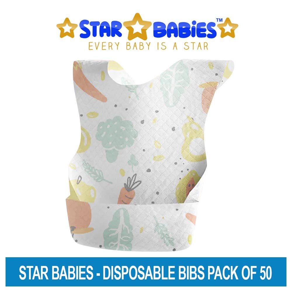 Star Babies - Disposable Bibs - 50pcs - Fruit Print