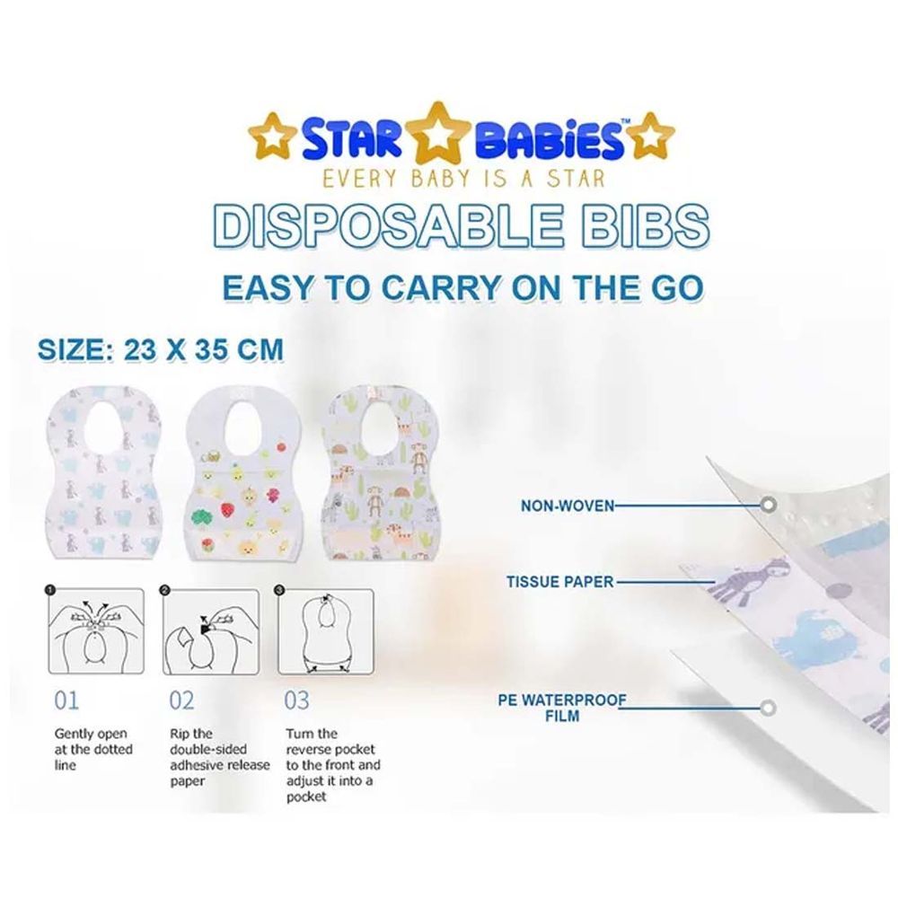 Star Babies - Baby Essentials 5pcs w/ Reusable Changing Mat Printed - Blue