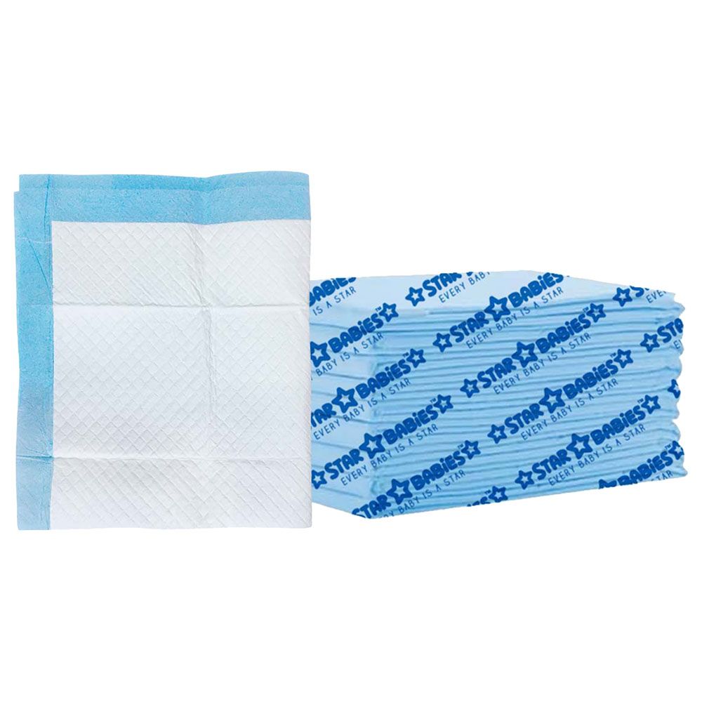 Star Babies - Disposable Changing Mat - L - 45 X 60 cm - 6pcs - Blue