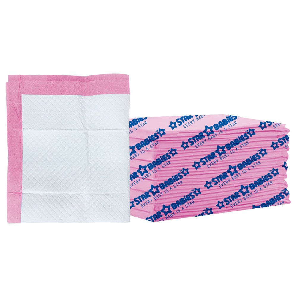 Star Babies - Disposable Changing Mat - L - 45 X 60 cm - 12pcs - Pink