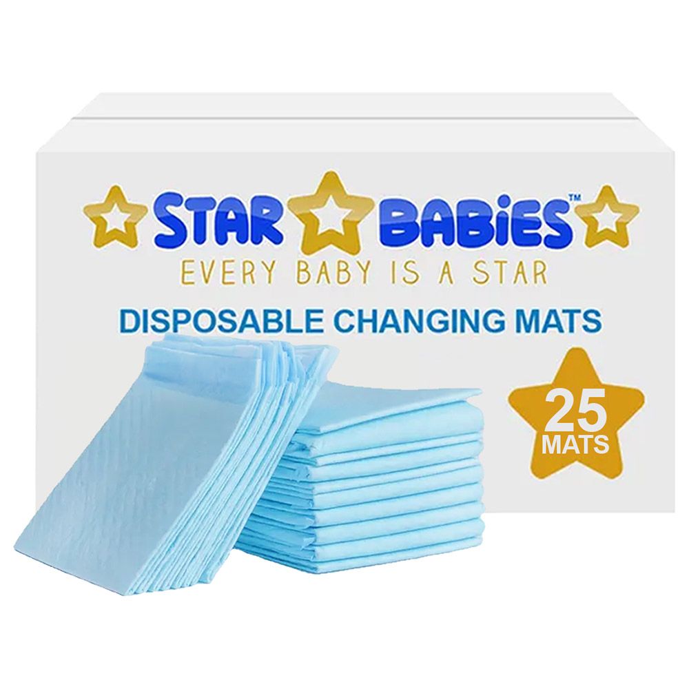 Star Babies - Disposable Changing Mat - L - 45 X 60 cm - 25pcs - Blue