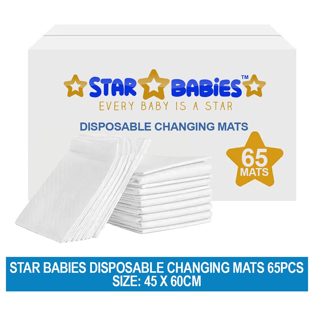 Star Babies - Disposable Changing Mat - L - 45 X 60 cm - 6pcs5 - White