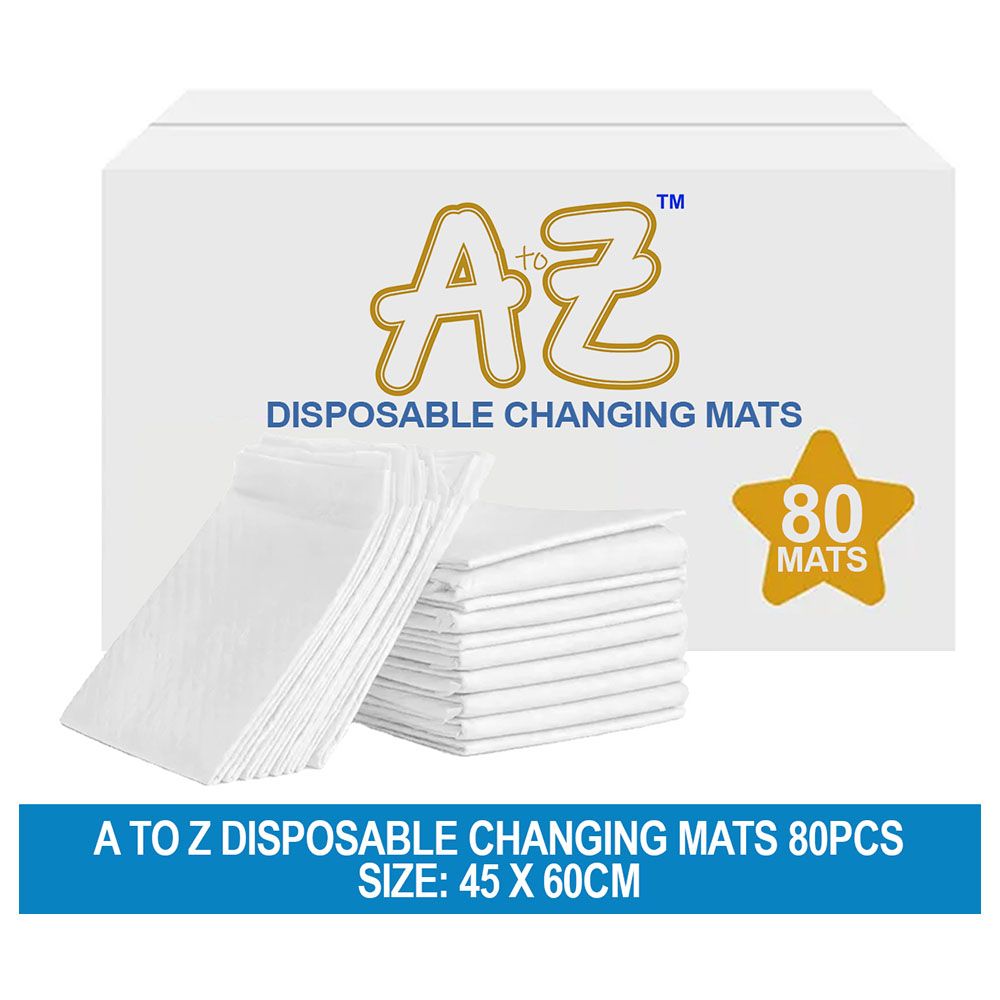 A To Z - Disposable Changing Mat - L - 45 X 60 cm - 80pcs - White