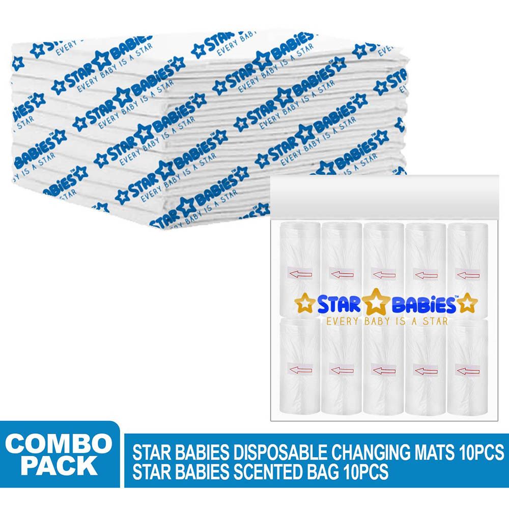 Star Babies - Disposable Changing Mat w/ Scented Bag - 10pcs - White