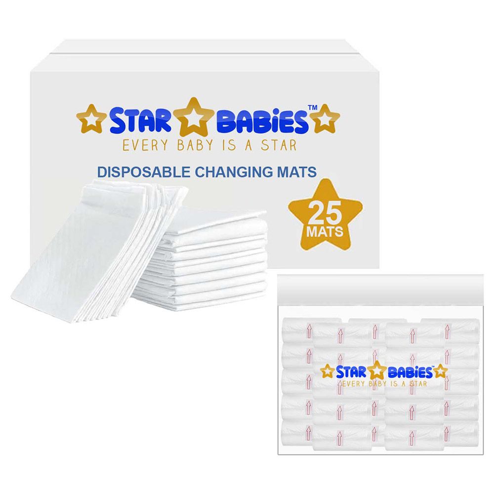 Star Babies - Disposable Changing Mat w/ Scented Bag - 25pcs - White