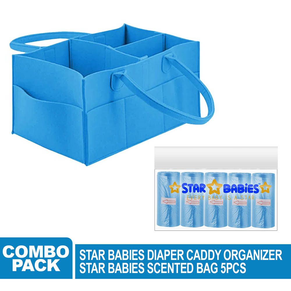 Star Babies - Caddy Diaper Bag Organizer W/ Scented Bag 5pcs - Light Blue