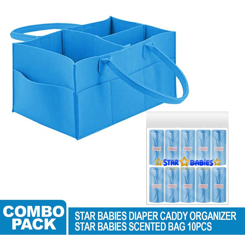 Star Babies - Caddy Diaper Bag Organizer W/ Scented Bag - 10pcs - Light Blue