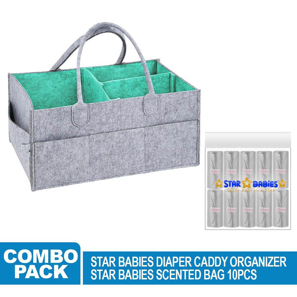 Star Babies - Caddy Diaper Bag Organizer W/ Scented Bag - 10pcs - Grey