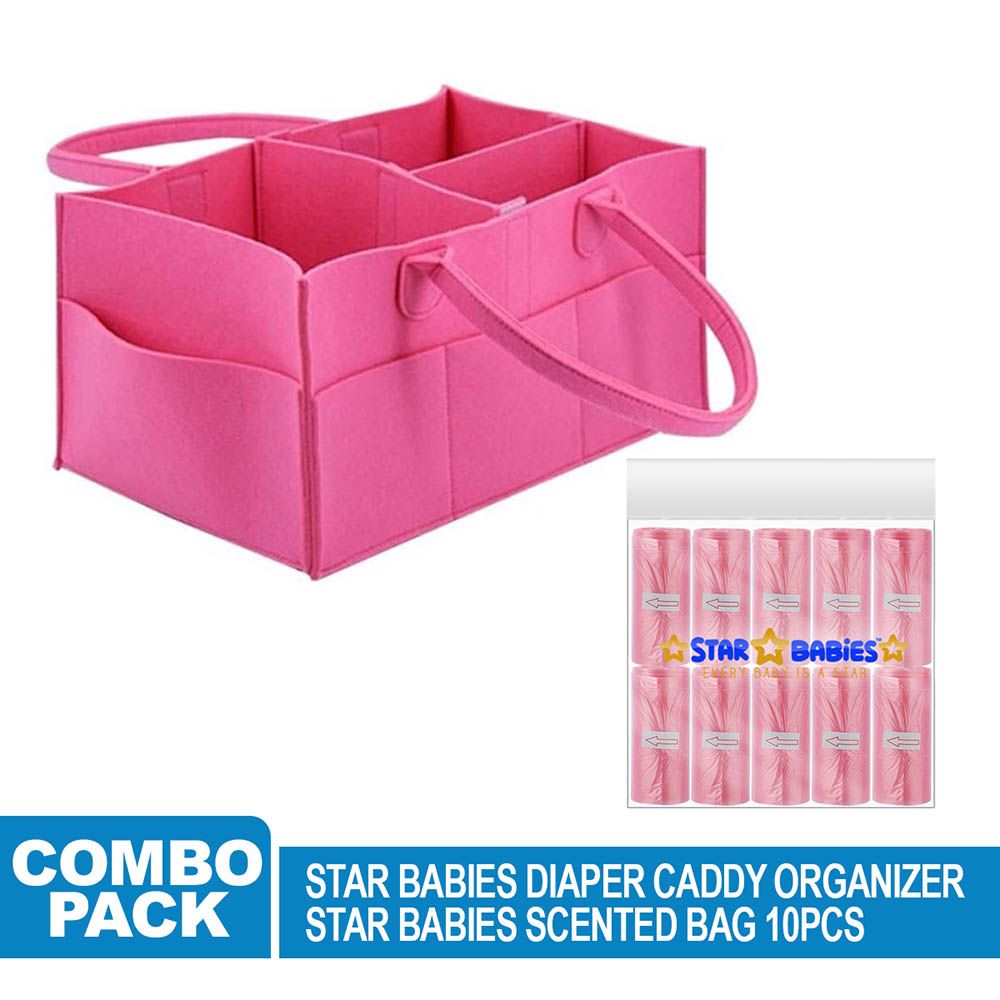 Star Babies - Caddy Diaper Bag Organizer W/ Scented Bag - 10pcs - Pink