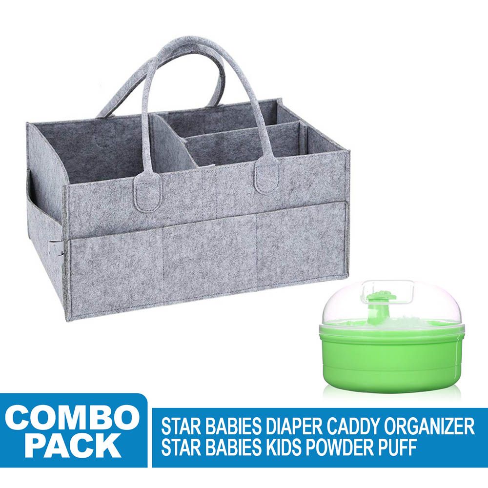 Star Babies - Caddy Diaper Bag W/ Powder Puff - Assorted