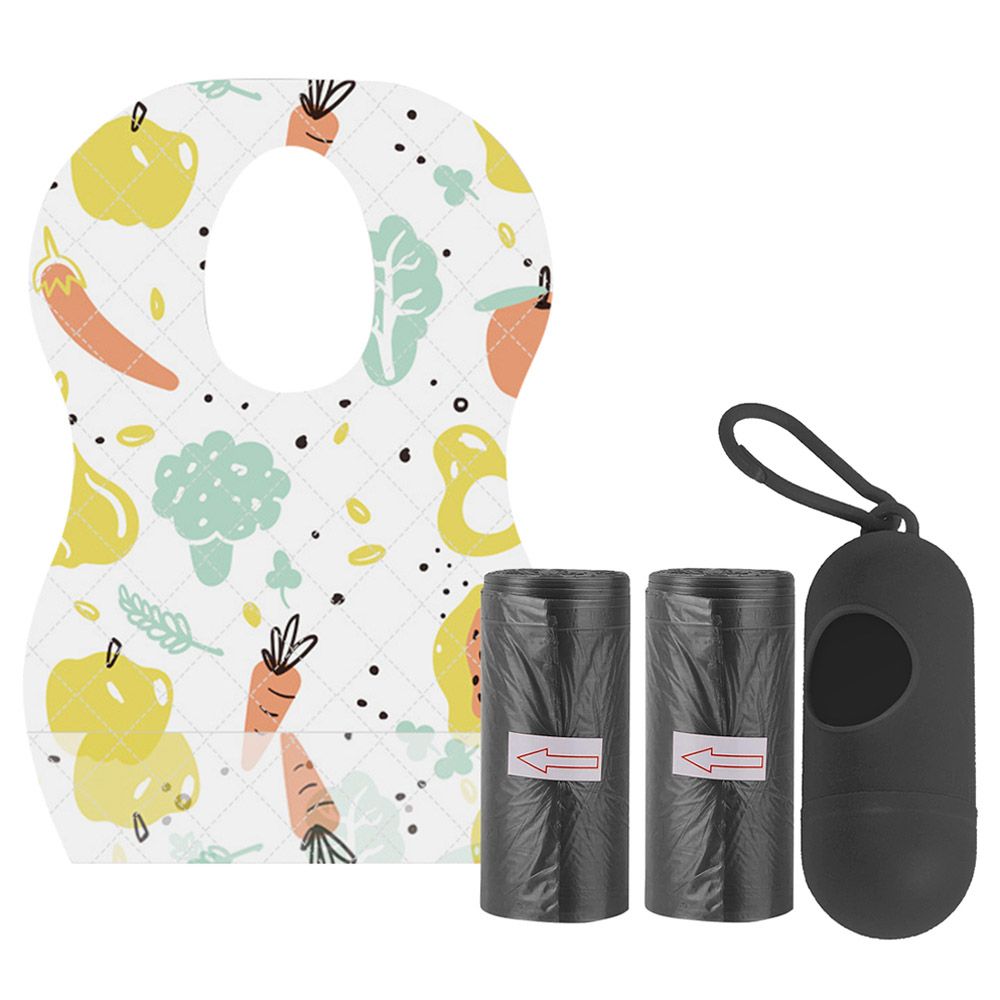 Star Babies - Disposable Bibs Fruits Print 5pcs w/ Scented Bag 2pcs & Dispenser - Black