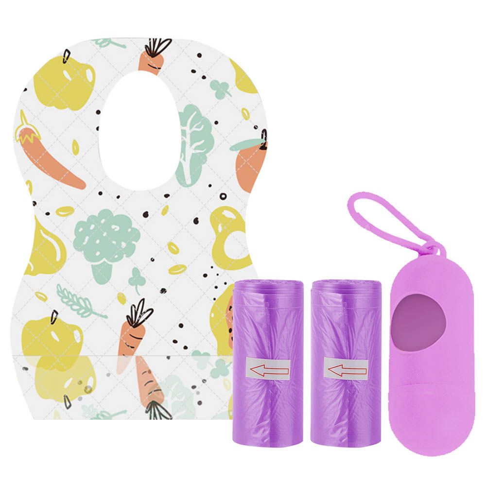 Star Babies - Disposable Bibs Fruits Print 5pcs w/ Scented Bag 2pcs & Dispenser - Lavender