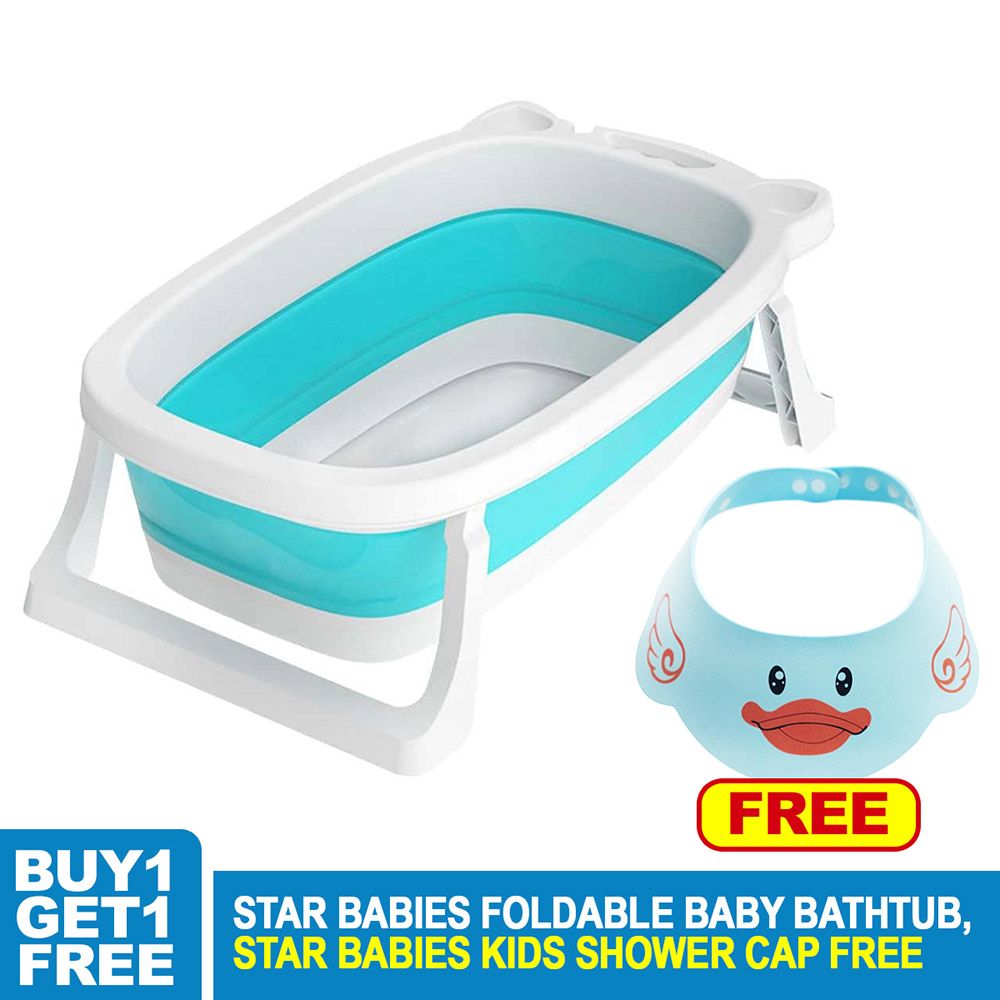 Star Babies - Foldable Bathtub w/ Shower Cap - Blue