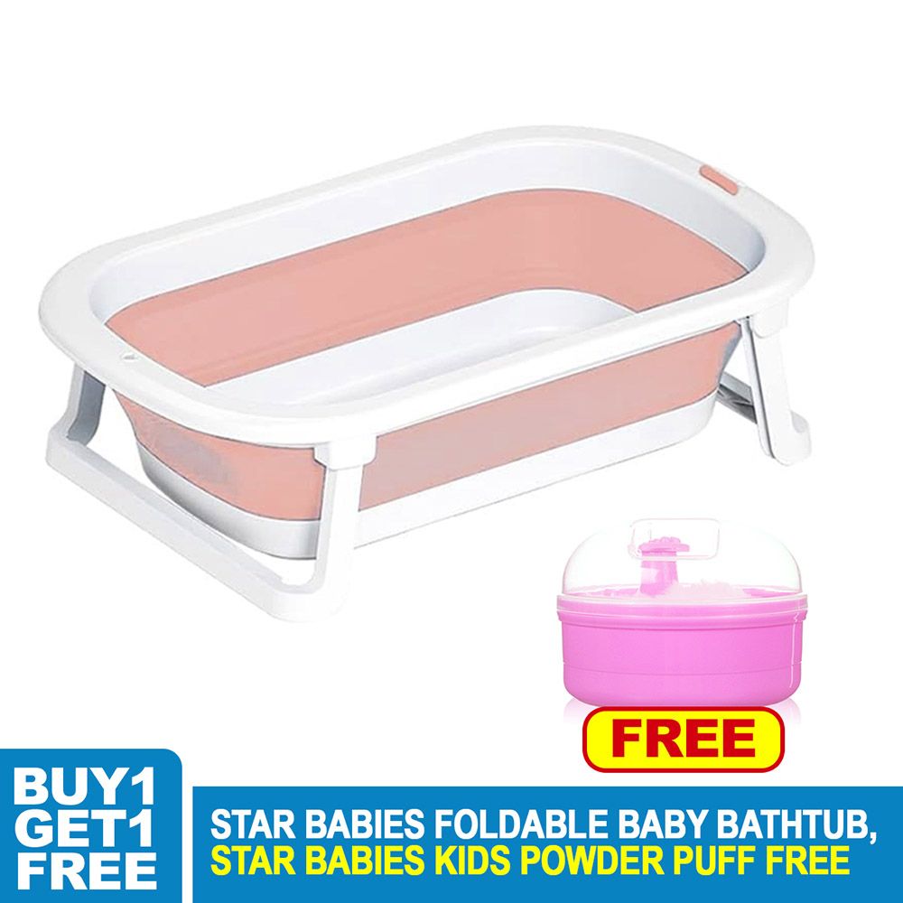 Star Babies - Foldable Bathtub w/ Powder Puff - Pink