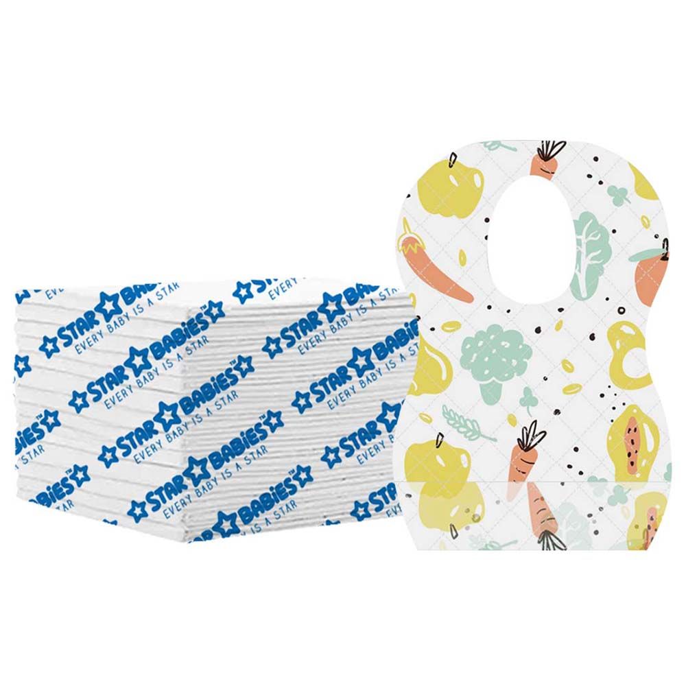 Star Babies - Disposable Bibs Fruits Print 15pcs w/ Changing Mat 15pcs - White