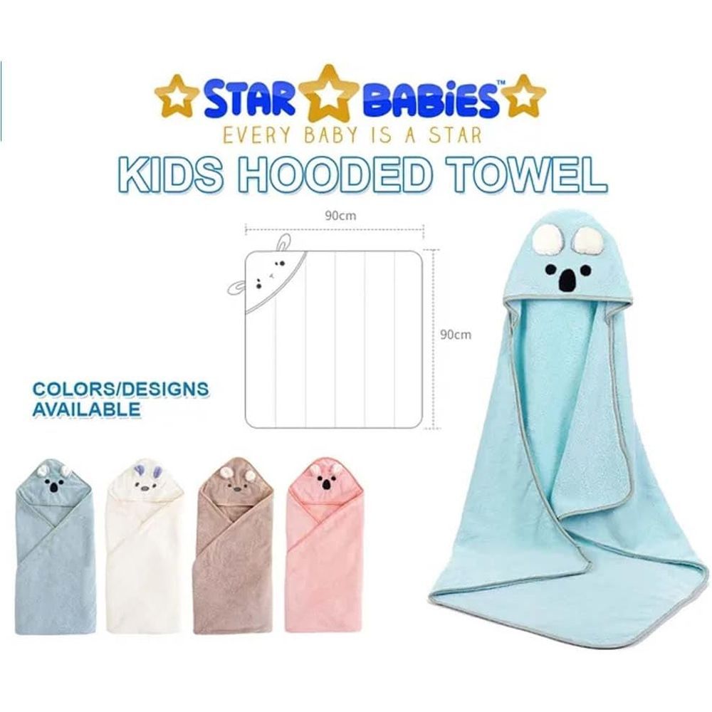 Star Babies - Microfiber Hooded Towel w/ Reusable Changing Mat - White/Yellow