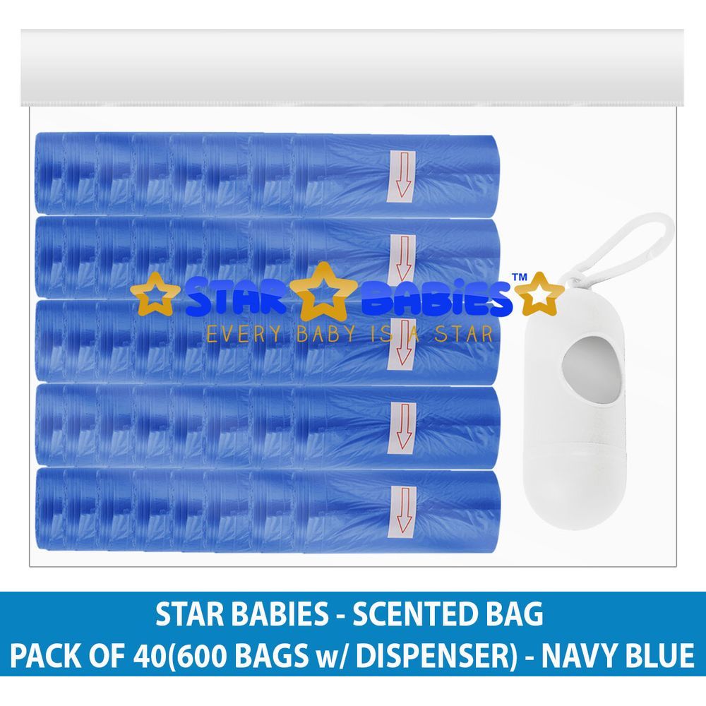 Star Babies - Scented Bag 600pcs w/ Dispenser - Navy Blue