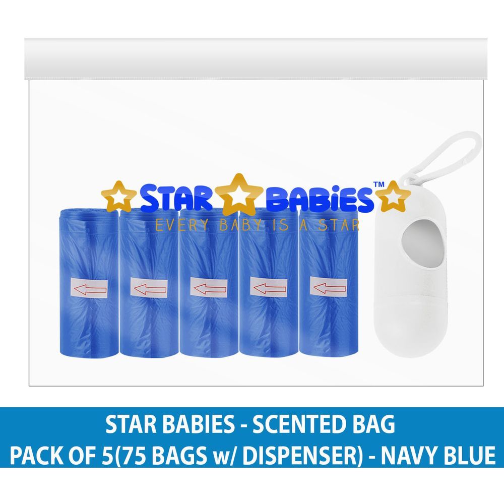 Star Babies - Scented Bag 75pcs w/ Dispenser - Navy Blue