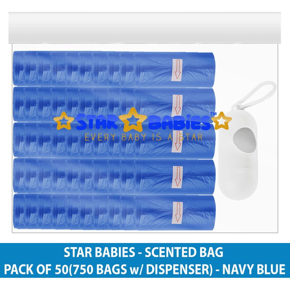 Star Babies - Scented Bag 750pcs w/ Dispenser - Navy Blue