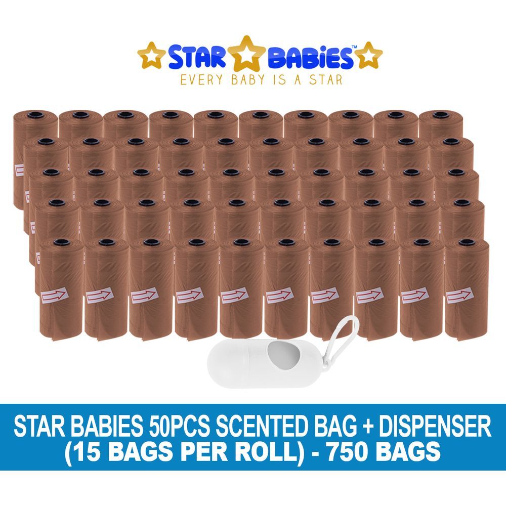 Star Babies - Scented Bag 750pcs w/ Dispenser - Brown