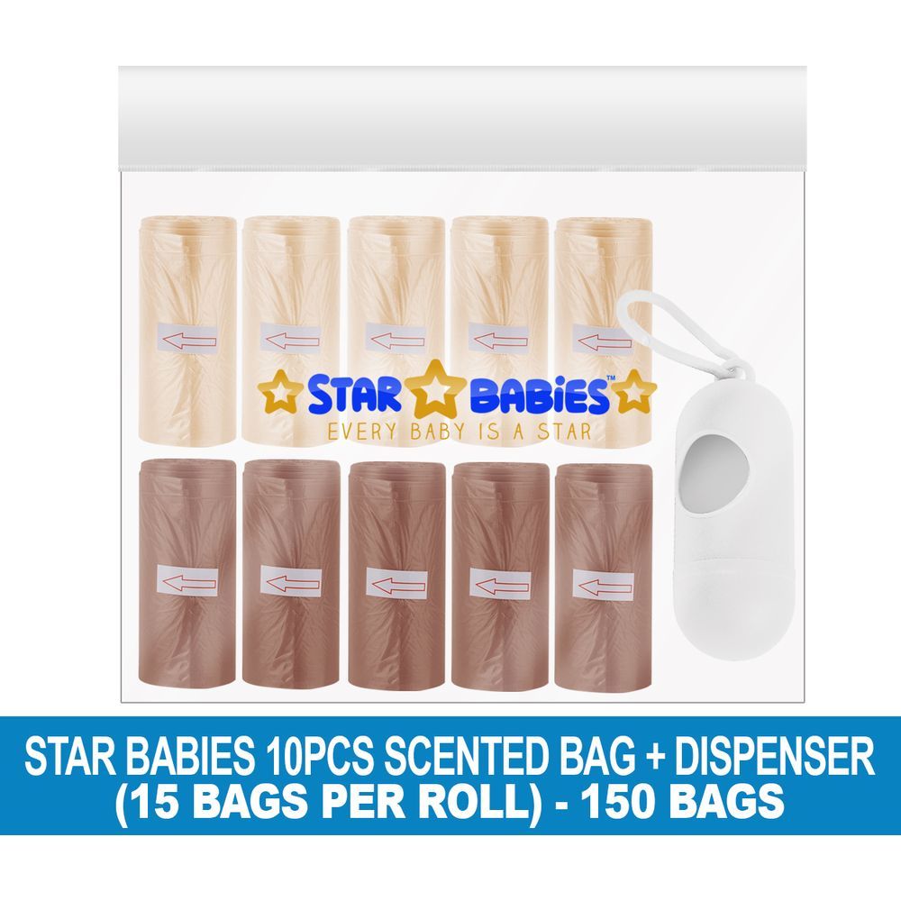 Star Babies - Scented Bag 150pcs w/ Dispenser - Ivory/Brown