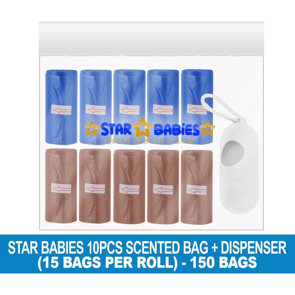 Star Babies - Scented Bag 150pcs w/ Dispenser - Dark Blue/Brown