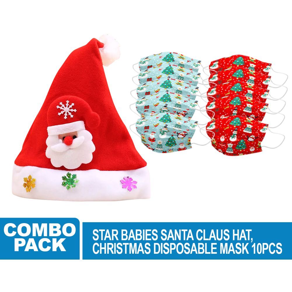 Star Babies - Christmas Hat Without Light & Christmas Disposable Makes - 10pcs