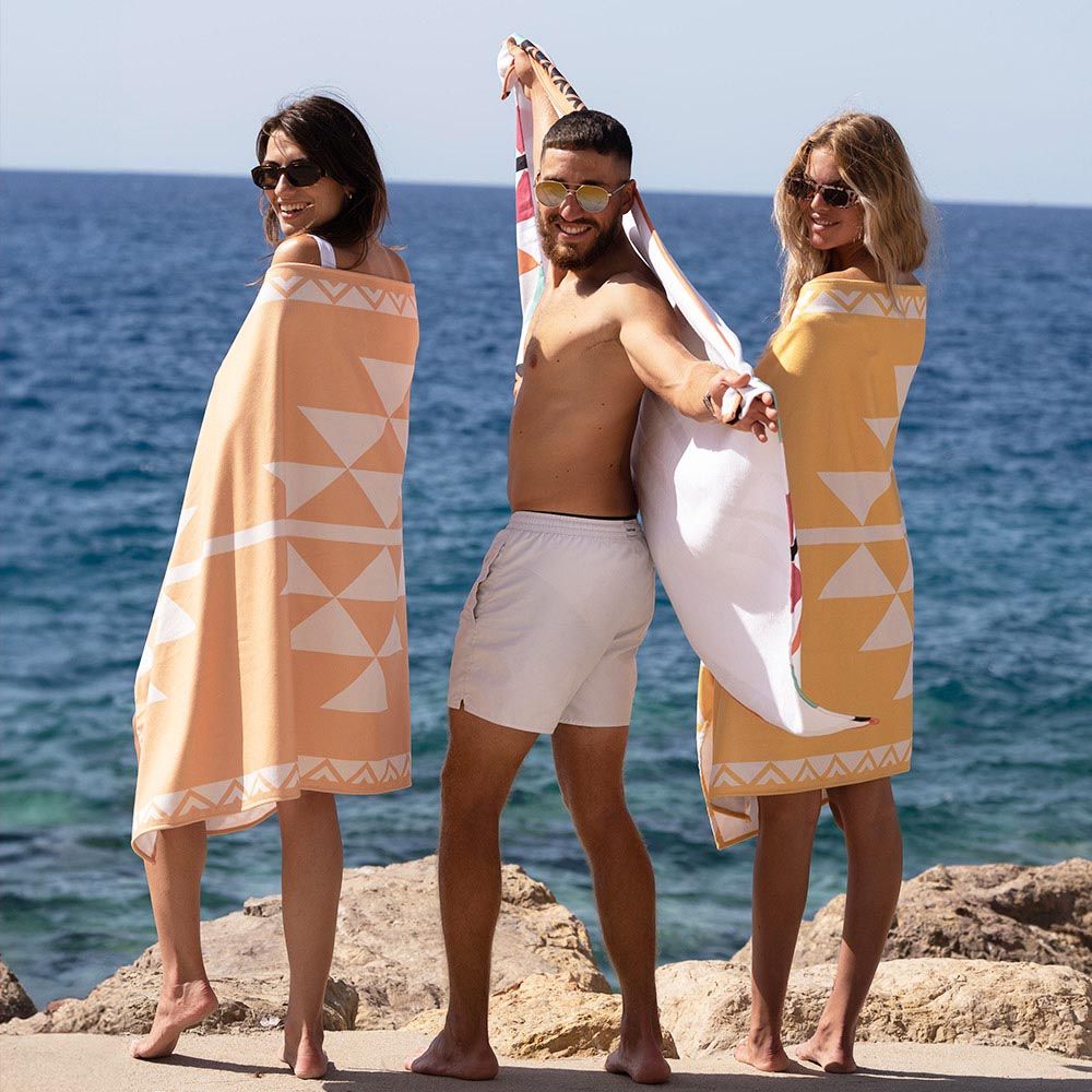 Bu Towel - Al Sadu Beach Towel - Salmon - Large