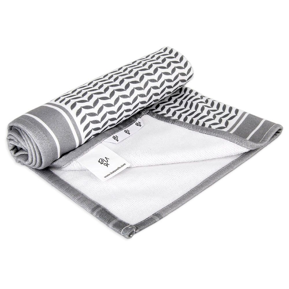 Bu Towel - Ghutra Gym Towel - Grey - Small