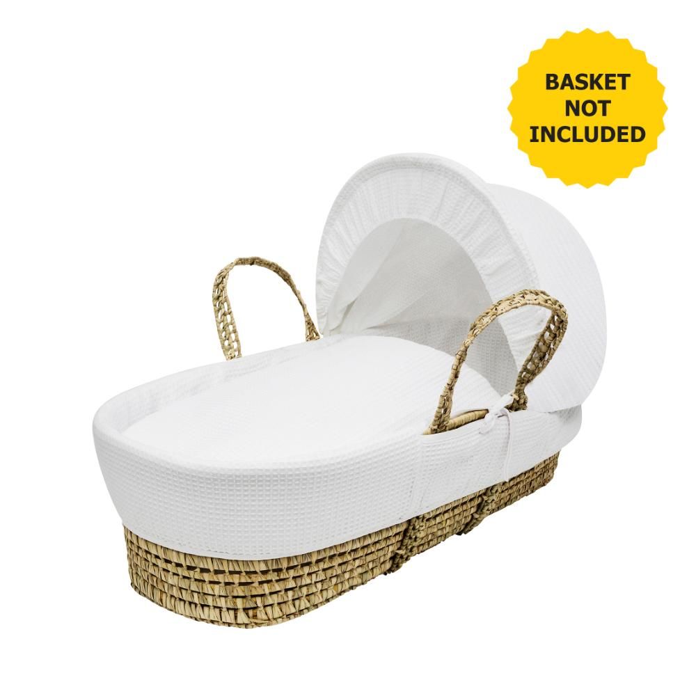 Kinder Valley - Dimple Moses Basket Bedding Set - White