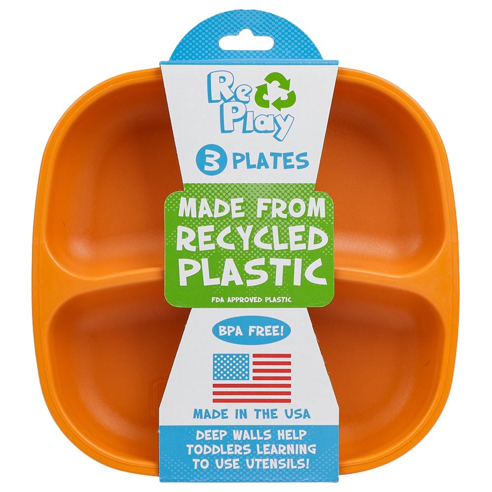 Re-play - Packaged Divided Plates Pack of 3