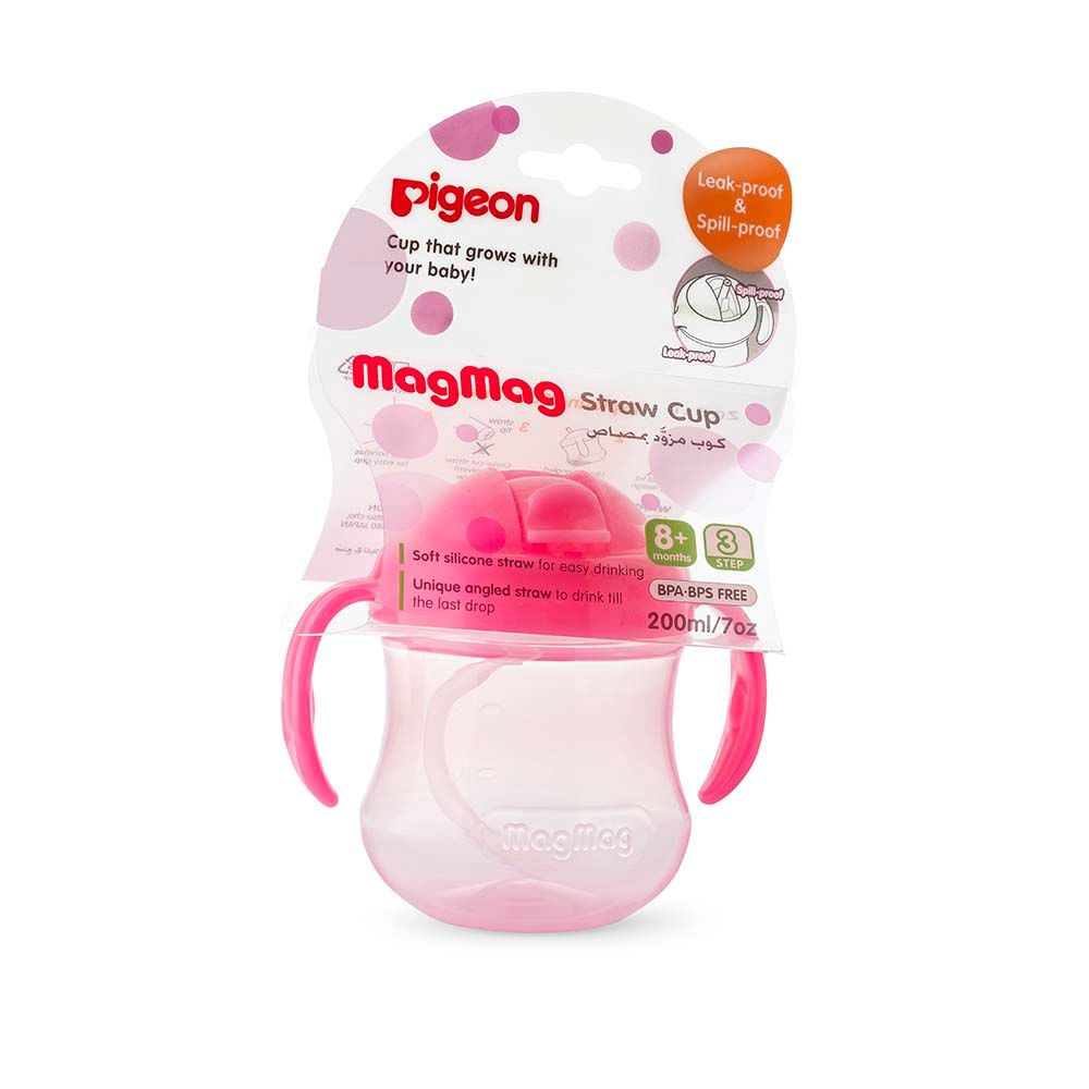 Pigeon - Mag Mag Straw Cup - Pink