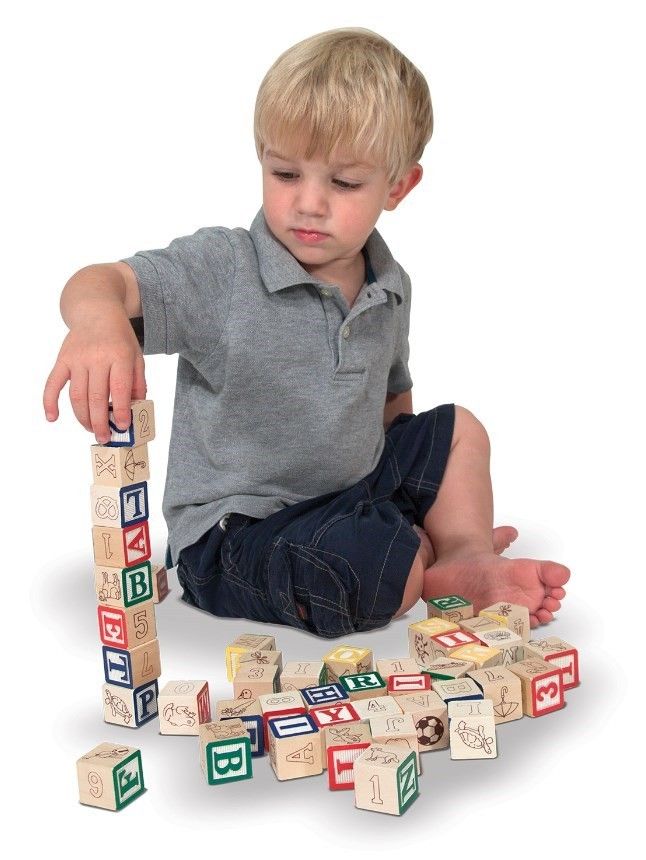 Melissa & Doug Wooden ABC/123 Blocks