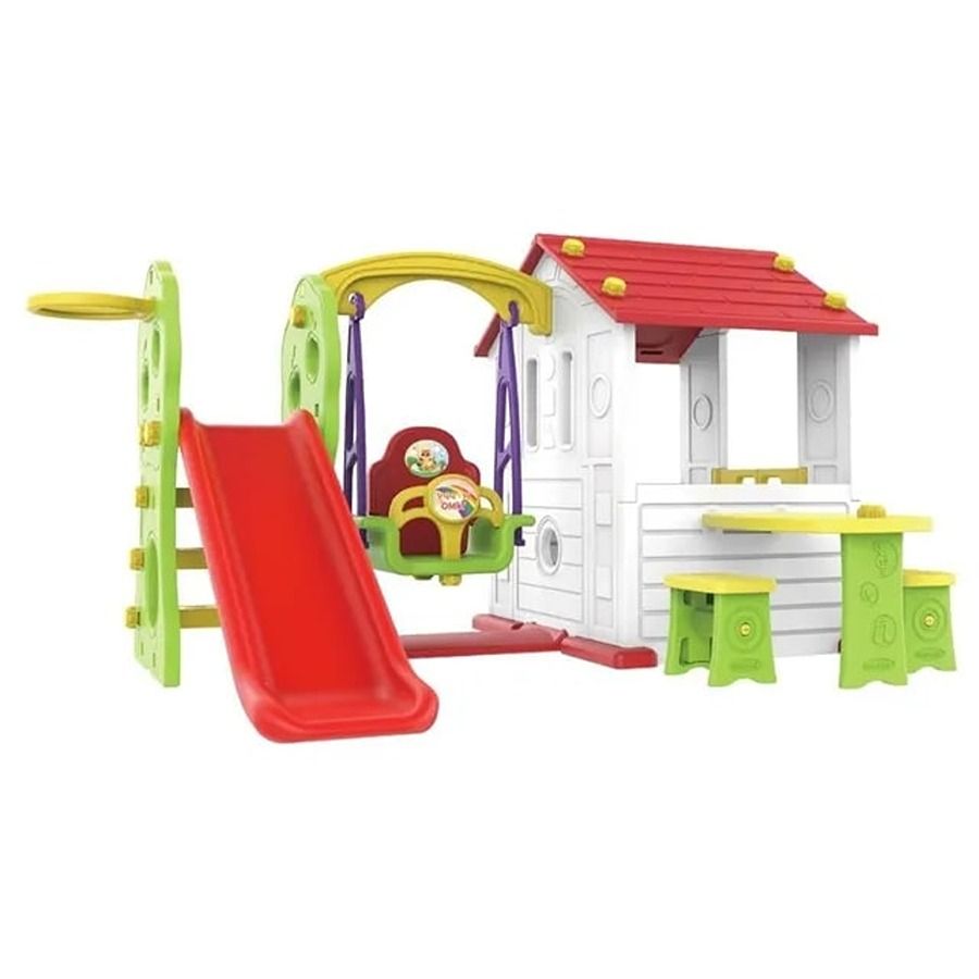 Factual Toys - Big Playhouse With Swing Slide And Table Set