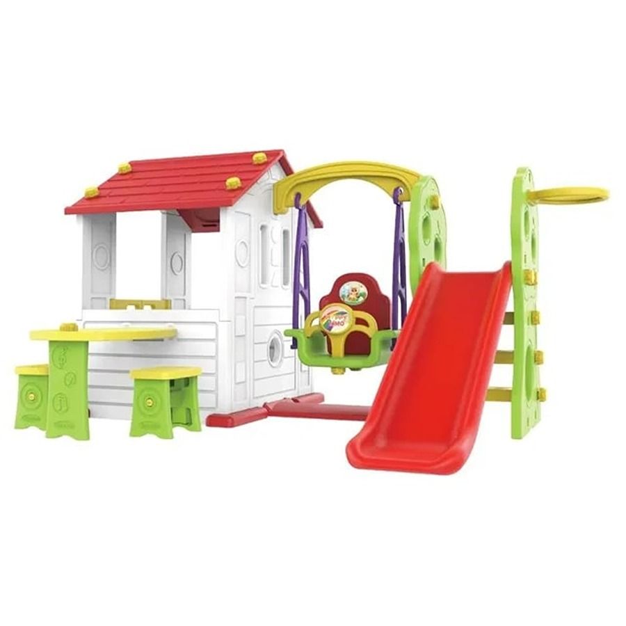 Factual Toys - Big Playhouse With Swing Slide And Table Set