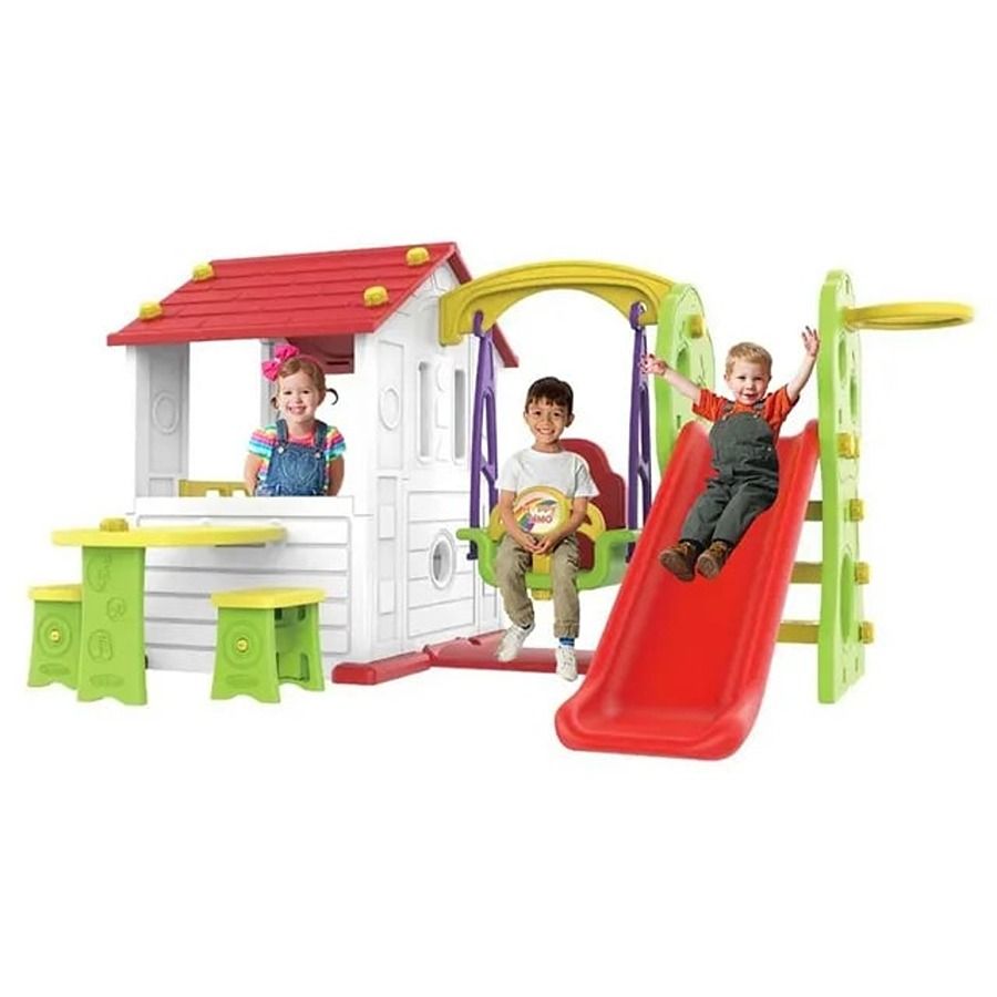 Factual Toys - Big Playhouse With Swing Slide And Table Set