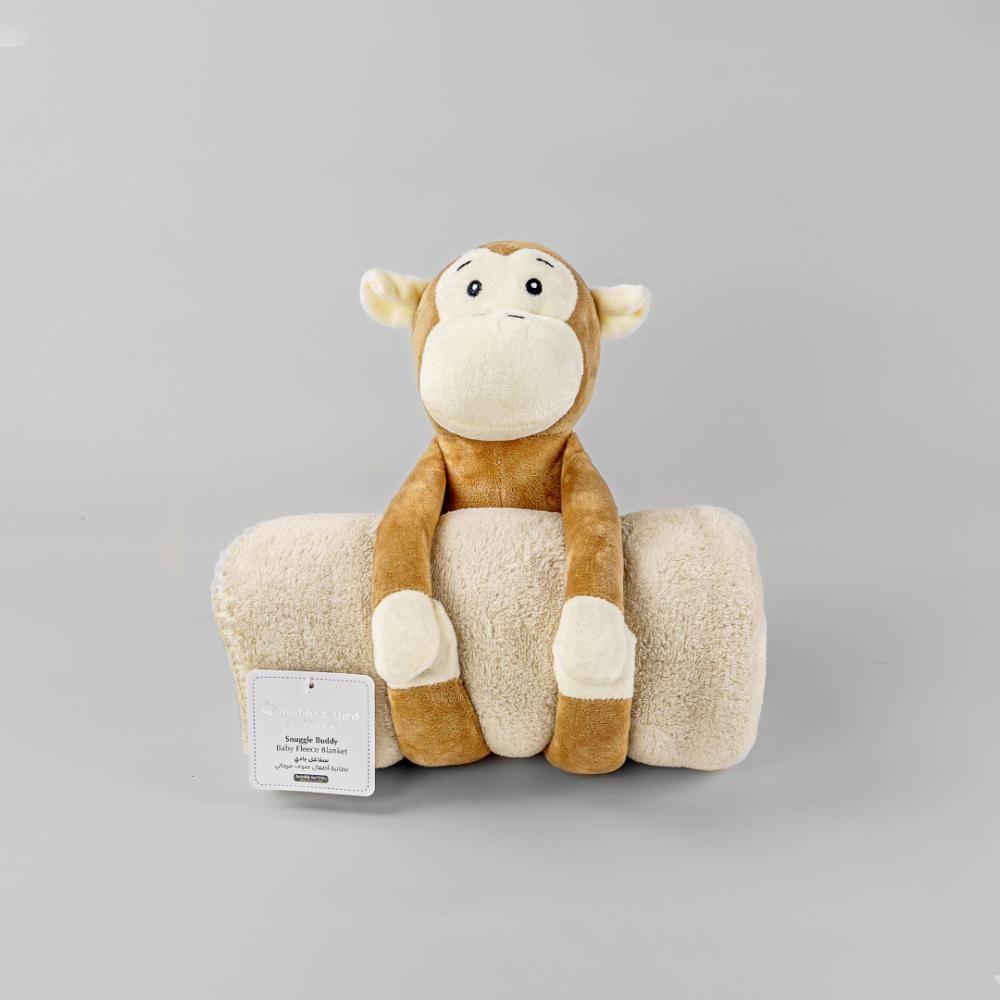 Bumble & Bird - Snuggle Buddy Baby Fleece Blanket with Travel Toy - Monkey (Exclusive)