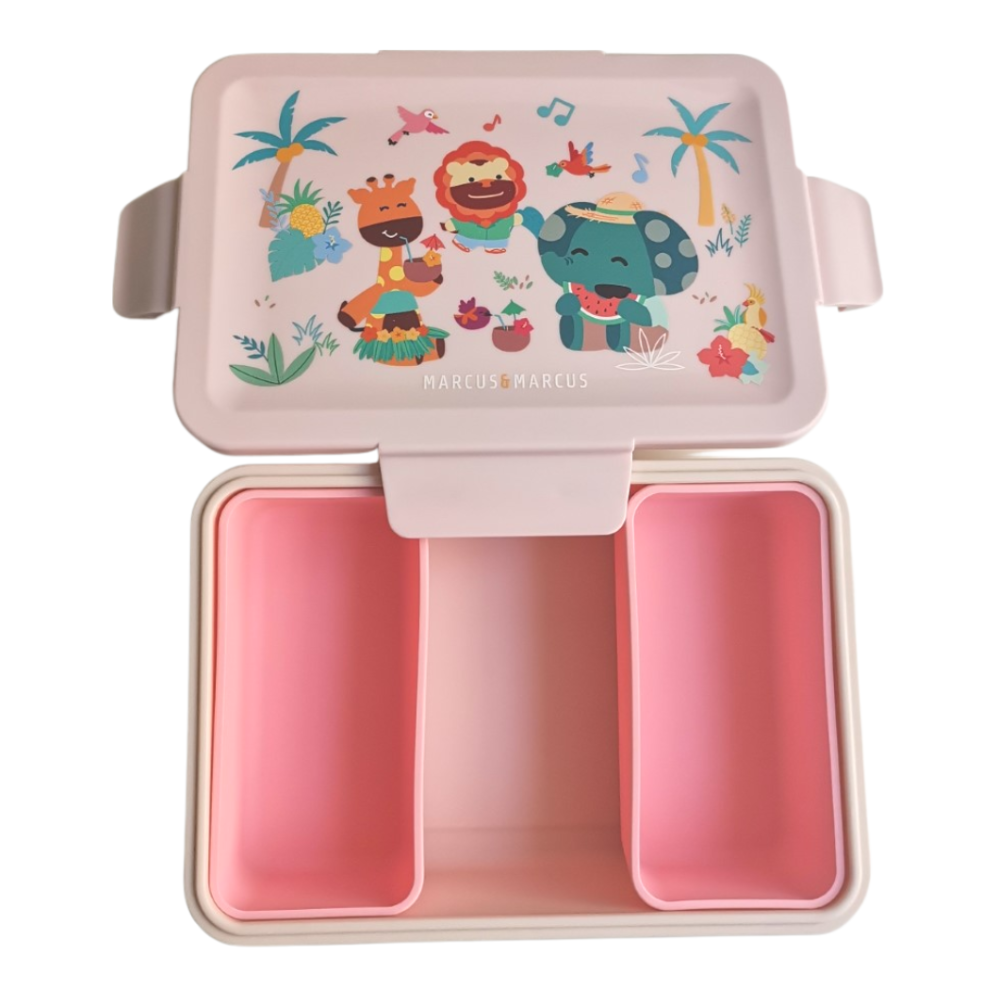 Marcus & Marcus - Bento Lunch Box With Two Silicone Removable Compartments (Tropical)