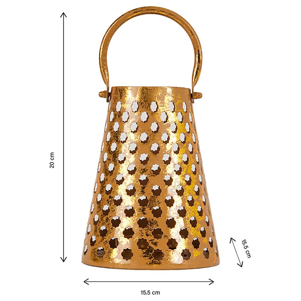 HilalFul - Petals Carved Lantern - Gold