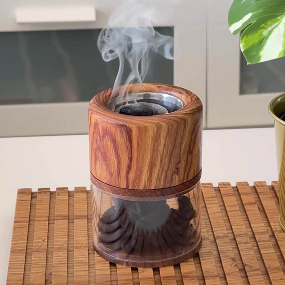 HilalFul - Mini Wooden Incense Burner - Brown